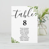 Invitation Plan de table de mariage avec feuillage vert sauge (Debout devant)