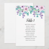 Invitation Plan de table de mariage avec fleurs. Plan de tabl (Devant / Derrière)
