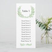 Invitation Plan de table de mariage avec guirlande de laurier (Debout devant)