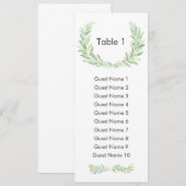 Invitation Plan de table de mariage avec guirlande de laurier (Devant / Derrière)