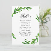 Invitation Plan de table de mariage avec verdure. Plan de tab (Debout devant)