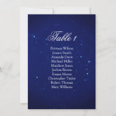 Invitation Plan de table de mariage bleu. Plan de table de nu (Devant)