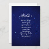 Invitation Plan de table de mariage bleu. Plan de table de nu (Devant / Derrière)