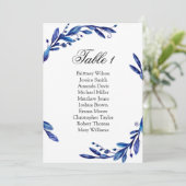Invitation Plan de table de mariage bleu. Plan de table d'hiv (Debout devant)