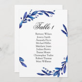 Invitation Plan de table de mariage bleu. Plan de table d'hiv (Devant / Derrière)