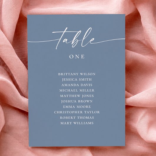 Invitation Plan de table de mariage bleu poussiéreux | Côté m