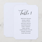 Invitation Plan de table de mariage bleu simple. Écriture mod (Devant / Derrière)