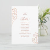 Invitation Plan de table de mariage botanique élégant or (Debout devant)