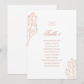 Invitation Plan de table de mariage botanique élégant or (Devant / Derrière)