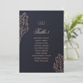 Invitation Plan de table de mariage botanique élégant or mari (Debout devant)