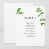 Invitation Plan de table de mariage botanique. Feuilles d'été (Devant / Derrière)
