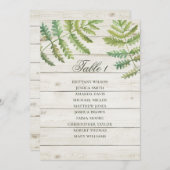 Invitation Plan de table de mariage botanique rustique. Grang (Devant / Derrière)