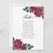 Invitation Plan de table de mariage Bourgogne. Plan de table  (Devant)
