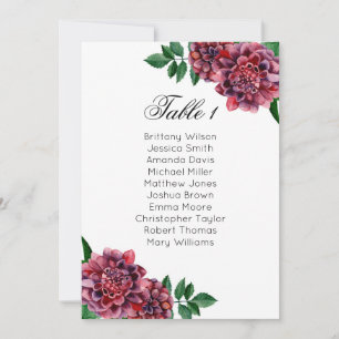 Invitation Plan de table de mariage Bourgogne. Plan de table 