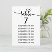 Invitation Plan de table de mariage calligraphie élégante mod (Debout devant)