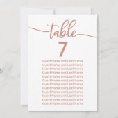 Invitation Plan de table de mariage calligraphie rose gold (Dos)