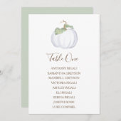 Invitation Plan de table de mariage citrouille blanche (Devant / Derrière)