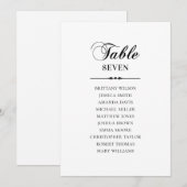 Invitation Plan de table de mariage classique noir et blanc (Devant / Derrière)