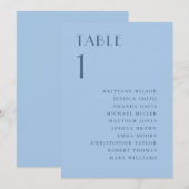 Invitation Plan de table de mariage côtier bleu pastel ciel (Devant / Derrière)