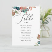 Invitation Plan de table de mariage d'automne | Botanique aqu (Debout devant)
