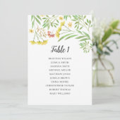 Invitation Plan de table de mariage d'été. Plan de table flor (Debout devant)