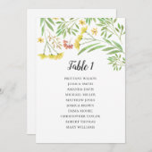 Invitation Plan de table de mariage d'été. Plan de table flor (Devant / Derrière)
