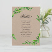 Invitation Plan de table de mariage d'été. Plan de table rust (Debout devant)