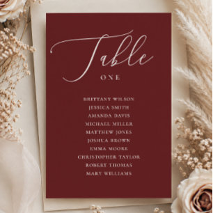 Invitation Plan de table de mariage du vignoble d'automne rou
