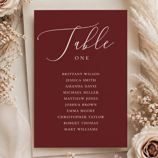 Invitation Plan de table de mariage du vignoble d'automne rou