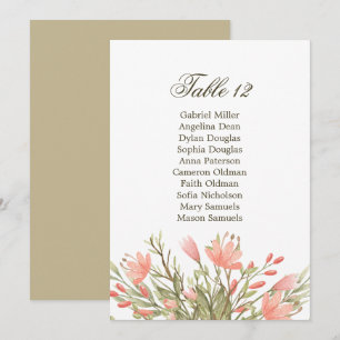 Invitation Plan de table de mariage élégant à la verdure flor