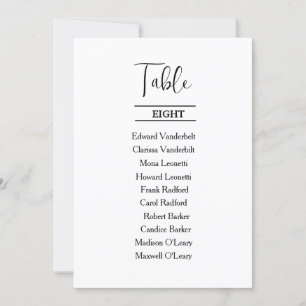 Invitation Plan de table de mariage élégant et moderne