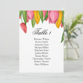 Invitation Plan de table de mariage en Hollande avec des tuli (Debout devant)