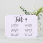 Invitation Plan de table de mariage en paysage. Moderne viole (Debout devant)