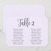 Invitation Plan de table de mariage en paysage. Moderne viole (Devant / Derrière)