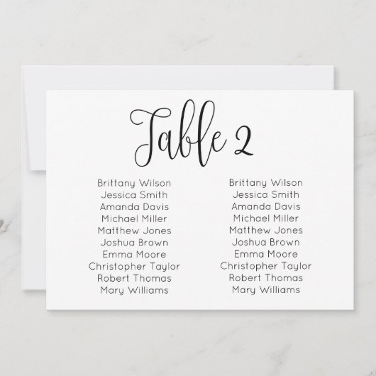 Invitation Plan de table de mariage en paysage. Plan de table (Devant)