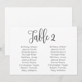 Invitation Plan de table de mariage en paysage. Plan de table (Devant / Derrière)