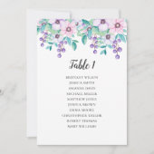 Invitation Plan de table de mariage Fleurs. Plan de table flo (Devant)