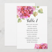 Invitation Plan de table de mariage floral rose. Plan de tabl (Devant / Derrière)