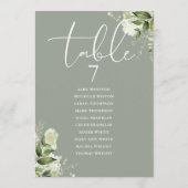 Invitation Plan de table de mariage floral verdoyant Sauge Nu (Dos)