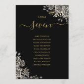 Invitation Plan de table de mariage gothique fleurs roses num (Devant)