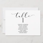 Invitation Plan de table de mariage horizontal élégant (Devant)