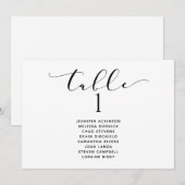 Invitation Plan de table de mariage horizontal élégant (Devant / Derrière)
