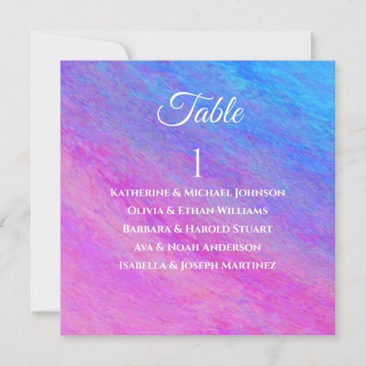 Invitation Plan de table de mariage - Mer de poussière d'étoi (Devant)