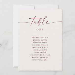 Invitation Plan de table de mariage minimaliste écriture en i
