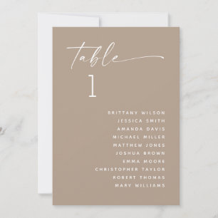 Invitation Plan de table de mariage minimaliste Taupe poussié