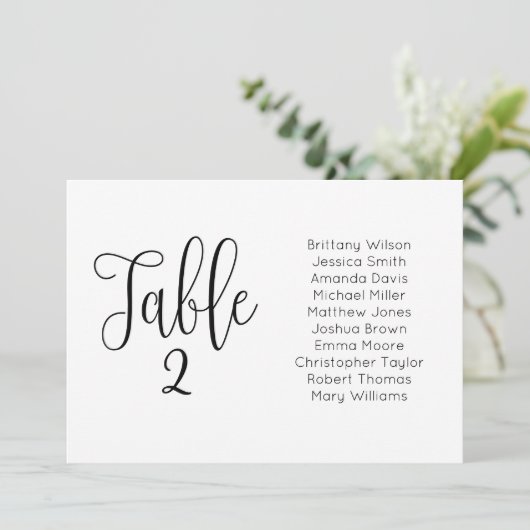 Invitation Plan de table de mariage moderne. Plan de table en (Debout devant)
