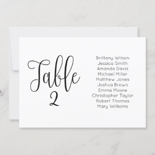 Invitation Plan de table de mariage moderne. Plan de table en