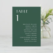 Invitation Plan de table de mariage moderne vert forêt sombre (Debout devant)