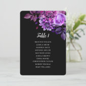 Invitation Plan de table de mariage noir et violet. Plan de t (Debout devant)