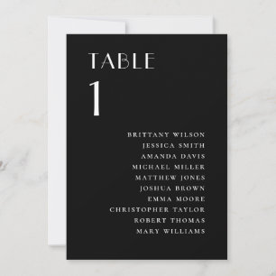 Invitation Plan de table de mariage noir Moderne Minimalist